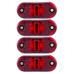 Red/Amber 2.5" 2 Diode Oval LED Trailer Truck Clearance Light Side Marker Light, Surface Mount Little Boat Marine Led Lights RV Camper Accessories