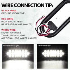 Red/White 6" Oval 24 LED Trailer Stop Turn Tail Reverse Backup Parking Brake Indicator Light Kit DOT Certified With Grommets & Plugs IP67 Waterproof Headache Rack Backrack