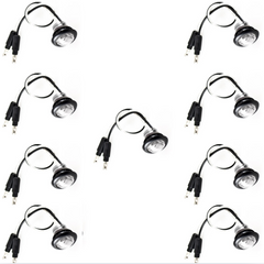 3/4" inch Amber/Red/White 3 LED Side Marker Clearance Light with Plug Black Ring Sealed Mini Round 3/4" Indicators Grill Lights Truck Trailer Car Bus Pickup Van Caravan Boat 12V