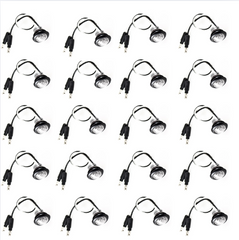 3/4" inch Amber/Red/White 3 LED Side Marker Clearance Light with Plug Black Ring Sealed Mini Round 3/4" Indicators Grill Lights Truck Trailer Car Bus Pickup Van Caravan Boat 12V