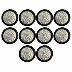 4" Inch Round 40 LED Diodes Stop Turn Tail Reverse Backup Signal Sealed Lights Red/White/Amber Assembly Rubber Mount for Trucks Trailers RV Boat Waterproof
