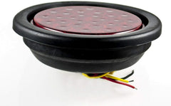 Qty 10- 4" Inch Red 28 LED Round Stop/Turn/Tail Brake Truck Light with Rubber Grommet & Wiring Trailer Truck RV 12V