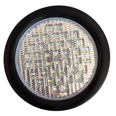 4" Inch Round 40 LED Diodes Stop Turn Tail Reverse Backup Signal Sealed Lights Red/White/Amber Assembly Rubber Mount for Trucks Trailers RV Boat Waterproof