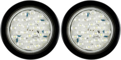 Qty 10- 4" Inch Red 28 LED Round Stop/Turn/Tail Brake Truck Light with Rubber Grommet & Wiring Trailer Truck RV 12V