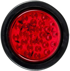 Qty 10- 4" Inch Red 28 LED Round Stop/Turn/Tail Brake Truck Light with Rubber Grommet & Wiring Trailer Truck RV 12V