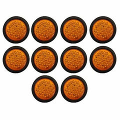 4" Inch Round 40 LED Diodes Stop Turn Tail Reverse Backup Signal Sealed Lights Red/White/Amber Assembly Rubber Mount for Trucks Trailers RV Boat Waterproof
