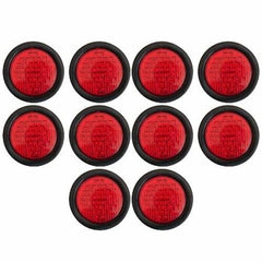 4" Inch Round 40 LED Diodes Stop Turn Tail Reverse Backup Signal Sealed Lights Red/White/Amber Assembly Rubber Mount for Trucks Trailers RV Boat Waterproof
