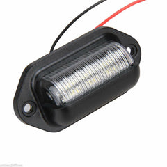 Trailer 6 LED License Plate Lights DOT FMVSS 108 SAE L Chrome/Black Surface Mount Waterproof 12V DC Courtesy Step License Plate Tag Light for UTV ATV Trailer Truck RV Boat 2.6"x1.3"