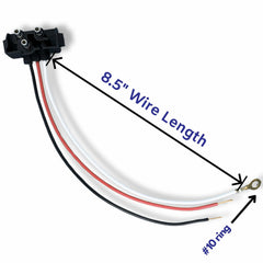 3 Wire Plug Truck Trailer Light Plug Molded 3 Prong Pigtail Harness Connector Right Angle for Stop Turn Tail Reverse Brake Backup for Sealed 4" Round 6' Oval Light 12V Red White Black Wires 16AWG 11"