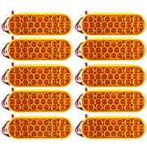 Amber 6" Oval 24 LED Trailer Signal Mid Turn Stop Turn Tail Mid Ship Indicator Light DOT/SAE Certified IP67 Waterproof Headache Rack Backrack Truck Camper RV Flatbed 12V Bright