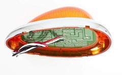 Pair (Qty 2) 6" Amber Sleeper Cab LED Side Marker/Turn Signal Led Light Clearance For Freightliner Century/Columbia Surface Mount Chrome Bezel Amber 15 LED Clear Lens Oval Sealed