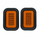 Red/White/Amber 5x3 3x5 Inch Rectangle 42 LED Trailer Tail Light Kit DOT FMVSS 108 SAE I6 P2 S2 Grommets/Plugs Submersible Stop Turn Tail Brake/Backup Reverse Halo for Tow Truck 80" Wide Trailer 12V