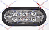 (2) WHITE & (2) RED 6" Oval 10 LED Stop Turn Tail & Backup Lights Truck Trailer - All Star Truck Parts