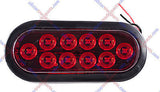(2) WHITE & (4) RED 6" Oval 10 LED Stop Turn Tail & Backup Lights Truck Trailer - All Star Truck Parts