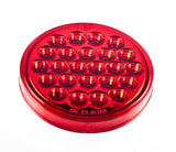 4" Inch Red 24 LED Round Stop/Turn/Tail Truck Trailer Light + 3 Wire Plug - All Star Truck Parts