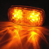 4" Inch- 6xRed 5xAmber 12 LED Double Bullseye Side Marker Clearance Light Camper - All Star Truck Parts