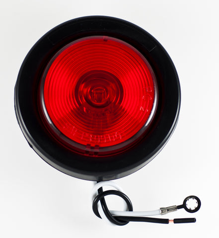 2.5" Inch Round Side Marker Clearance Truck Light Red w/ Grommet+Pigtail - All Star Truck Parts