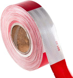 2"x150' DOT-C2 PREMIUM Reflective Safety Red/White Conspicuity Tape Truck Trailer Safety Bus Boat Trailer Camper Utility Trucks Forklifts Construction Equipment Parking Warehouse Floor Farm Equipment