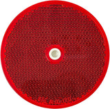 Class A 3-3/16" Round Red/Amber/White Reflector with Center Mounting Hole for Trailers, Trucks, Automobiles, Mail Boxes, Boats, SUV's, RV's, Industrial Applications