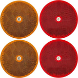 Class A 3-3/16" Round Red/Amber/White Reflector with Center Mounting Hole for Trailers, Trucks, Automobiles, Mail Boxes, Boats, SUV's, RV's, Industrial Applications