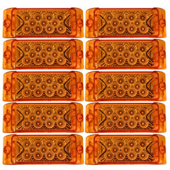 All Star Truck Parts Amber/Red 6" 13 LED Side Marker Clearance Light Rectangle 12V Truck Trailer Camper Boat Marine 6x2 Rectangular Surface Mount Sealed and Waterproof