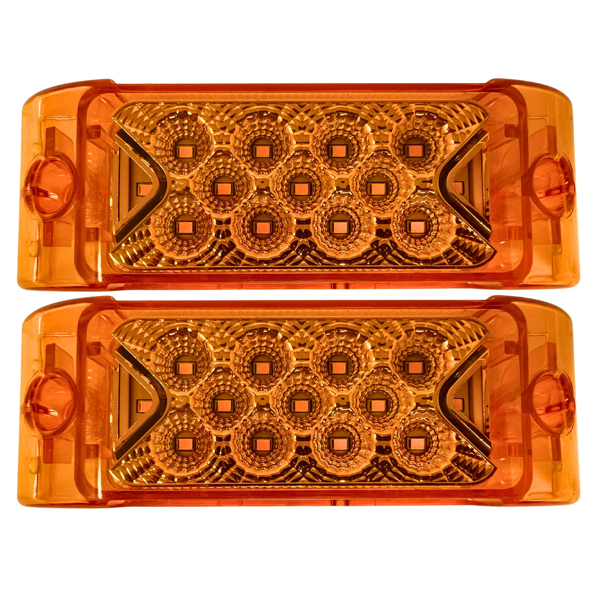 Amber/Red 6" 13 LED Side Marker Clearance Light Rectangle 12V Truck Trailer Camper Boat Marine 6x2 Rectangular Surface Mount Sealed and Waterproof
