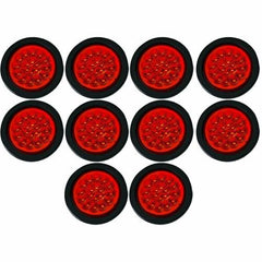 4" Round Amber/Red/White LED Trailer Tail Light 18 LED Stop Turn Signal Marker Running Lights Rubber Grommet & Direct Wiring Trucks Trailer RV Boat Dump Truck Camper IP67 Waterproof DOT Certified 12V