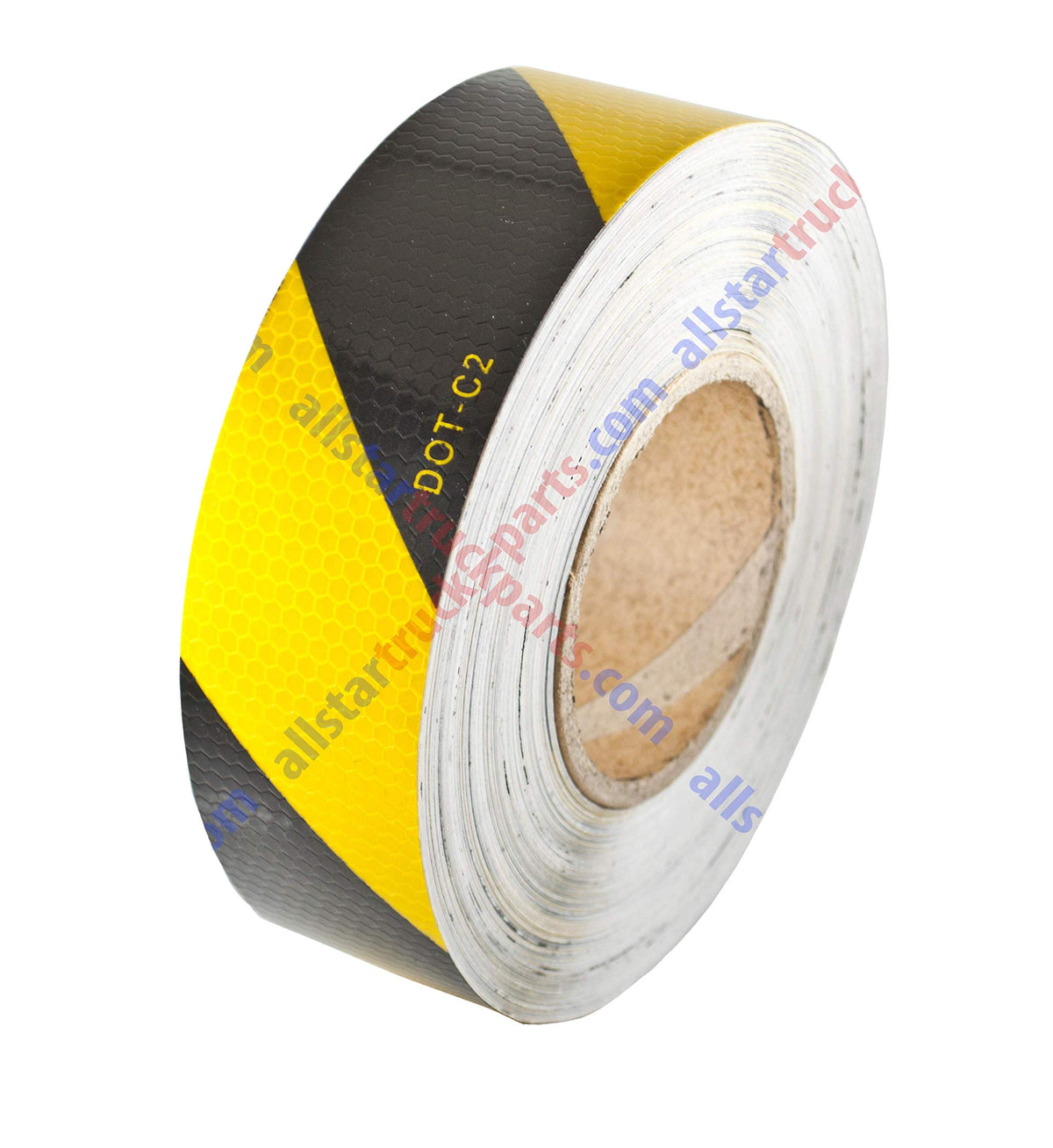 Waterproof Reflective Safety Tape Roll 1"/2" Yellow Black Striped Floor Marking Tape Hazard Caution Warning Tape Auto Truck Self-Adhesive Safety Sticker Strips for Wall Factory Trailer (2 IN x 150 FT)