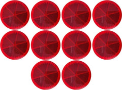 All Star Truck Parts Class A 3" Round Reflector Strong Stick-on - RED/Amber for Trailers, Trucks, Automobiles, Mail Boxes, Boats, SUV's, RV's, Industrial Applications Red + Amber