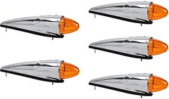 All Star Truck Parts 5PCS 17 LED Amber Torpedo Cab Marker Roof Running Top Lights Assembly Super Bright Chrome Heavy Duty Trucks Replacement for International Kenworth/Peterbilt/Freightliner/Mack?