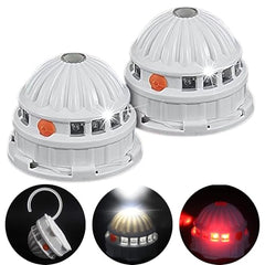 2pc- 16 LED Emergency Roadside Warning and Safety Work Flare Light Dual-use Swivel Hook, Magnetic Base. Red Flashing integrated LED's with 9 different warning modes including S.O.S indicator.