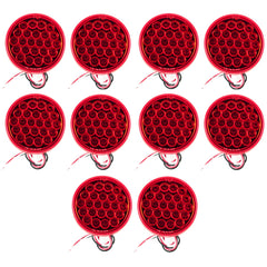 4" Round Amber LED Trailer Tail Light 24 LED Stop Turn Signal Brake Marker Running Lights w/ 3 Wire Pigtail Plug Trucks Trailer RV Boat Dump Truck Camper IP67 Waterproof DOT Certified 12V