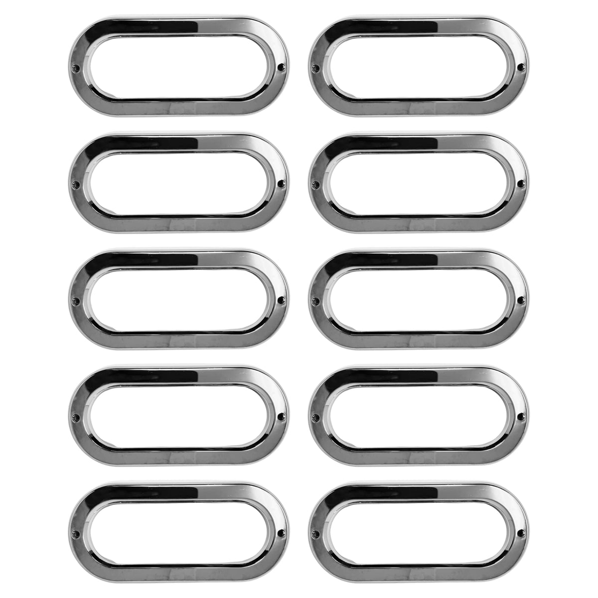 All Star Truck Parts 2 & 6 Inch Round Chrome Bezel Grommet for Vehicle Lights Side Marker Stop Turn Tail Light Covers Rings for Truck Trailer Kenworth Peterbilt