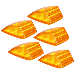 All Star Truck Parts 5x Bright Amber Yellow 17 LED Clear Lens Cab Marker Top Clearance Roof Lights Assembly Replacement Semi Truck Trailer Kenworth Peterbilt Freightliner Mack International DOT