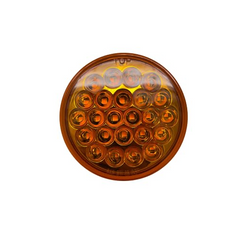 All Star Truck Parts 4" Round LED Recessed Amber Strobe Light, 24 LED DOT/SAE Approved & Marked, Waterproof, Super Bright High Powered Strobe for Towing (2PC Without Grommet)