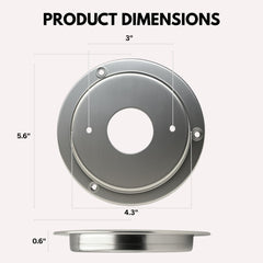 Watermelon Light Bunk Adapter Kit for any 4" hole, 3" Spacing Mount, Stainless Steel Round Marker Light Bezel Covers Truck RV Trailer Tail Light Bezel Custom Mounting Bracket, Light Not Included