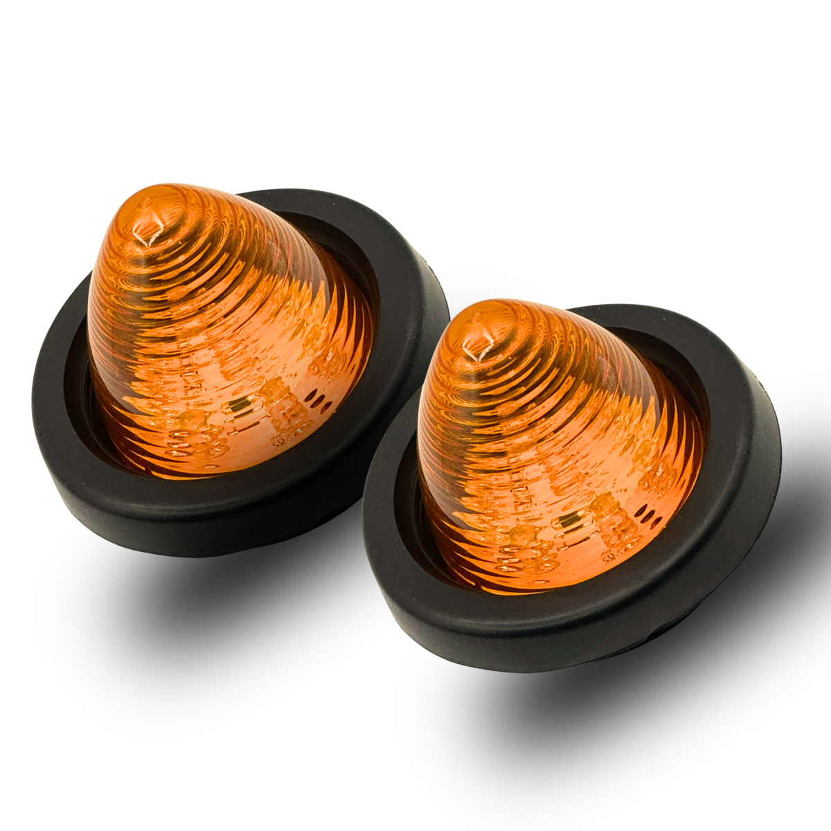 All Star Truck Parts 10Pcs 2 inch Amber 9LED Side Marker Lights, 2" Beehive Light, Round Cone Clearance Lights with Reflector Lens for 12V Trailer Truck Replacement for Peterbilt Kenworth Freightliner