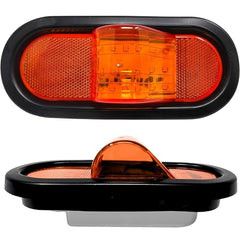 2x 6" Mid Turn Signal Amber Marker Light Rubber Mount 18 LED w/Reflex Lens Universal Waterproof 6 Inch Oval Led Mid-Ship Marker and Turn Signal Semi Truck Trailer Peterbilt Kenworth Light