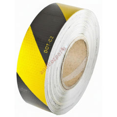 Waterproof Reflective Safety Tape Roll 1"/2" Yellow Black Striped Floor Marking Tape Hazard Caution Warning Tape Auto Truck Self-Adhesive Safety Sticker Strips for Wall Factory Trailer (2 IN x 150 FT)