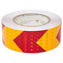 Arrow Reflective Tape, 2" Hazard Warning Tape Waterproof - High Intensity Reflector Conspicuity Safety Construction Strong Adhesive Crystal Lattice