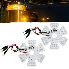 All Star Truck Parts 2x Red Ultra-Thin Hex Style Dual Function Interior 54 diode LED Air Breather Light 4.8" Decorative Air Cleaner Lamp for Peterbilt Kenworth Freightliner Trucks, Trailers, 12-30V
