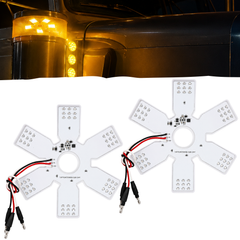 All Star Truck Parts 2x Red Ultra-Thin Hex Style Dual Function Interior 54 diode LED Air Breather Light 7.8" Decorative Air Cleaner Lamp for Peterbilt Kenworth Freightliner Trucks, Trailers, 12-30V