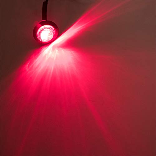 3/4" Round 3-Led White/Red/Amber Marker lights 2 wire Clearance Lights Black Rubber Grommet Mount Replacement for Jeep Spider Fender Marker Lights Sealed
