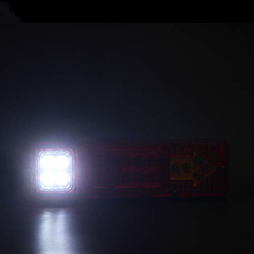 19 LED Red Amber White Integrated Trailer Tail Lights Bar 12V Turn Signal Running Lamp for Trailer UTV UTE RV ATV Box Truck Left and Right (2 Pack)