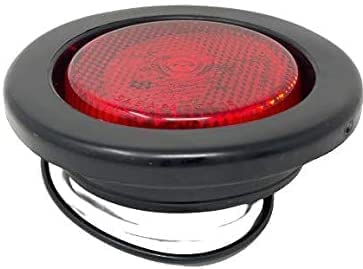 2.5" Red/Amber 4 Led Round Side Marker Clearance Lights Grommet Flush Mount, Sealed Truck Trailer with Reflex Lens, IP67 Waterproof- Super Bright DOT SAE P2 FMVSS 180