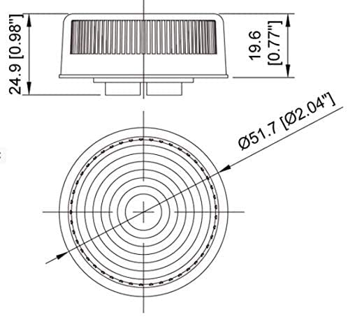 2" Round Red 9 LED Light Trailer Side Marker Clearance Identification Grommet & 2 Wire Plug/Pigtails Flush Mount