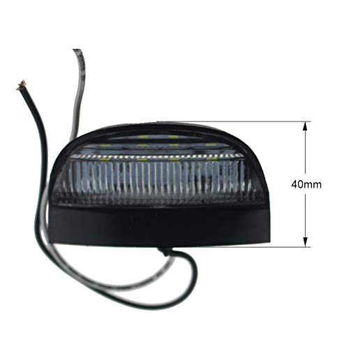 Heavy Duty 3"x1.6" Surface-Mount 4 LED Trailer License Plate Lights [DOT/SAE Certified] [IP67 Waterproof Rated] [Ultra-Durable] License Tags for Trailers, RVs, Trucks & Boats - Black 10V-30V