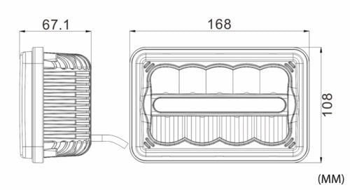 4X6 INCH Rectangular Sealed Beam LED Headlights CREE Chips Hi/Lo Beam w/DRL Replace for H4651 H4652 H4656 H4666 H4668 H6546 Truck Peterbilt FREIGHTLINER Western Star Ford Mustang Chevy Camaro