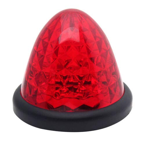 3.5" Inch Diameter 16 LED Round Beehive Cone Watermelon Trailer Side Marker Lights Red Amber Clear Lens Submersible 12V Rear Lights Peterbilt Trucks ATV Motorcycle