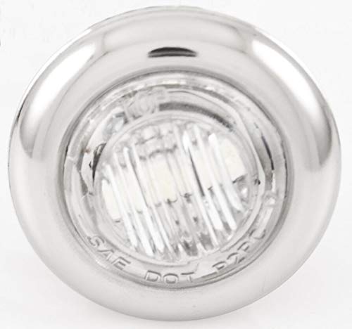 QTY 20-3/4 (.75 Inch) Mini Clear Lens Red/Amber 3 LED Clearance Lamp Round Indicator Fender Side Marker Lights Waterproof with Chrome Ring Camper Van Truck Trailer Pickup ATV 12V DC 2835 SMD 12V